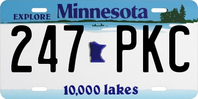 MN license plate 247PKC