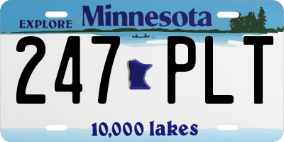 MN license plate 247PLT