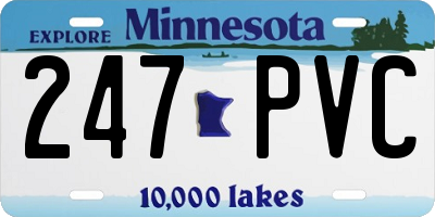 MN license plate 247PVC