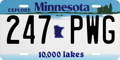 MN license plate 247PWG