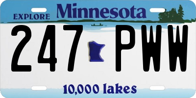 MN license plate 247PWW