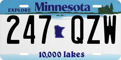 MN license plate 247QZW