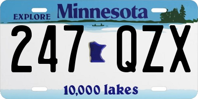 MN license plate 247QZX