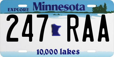 MN license plate 247RAA