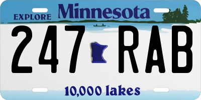 MN license plate 247RAB
