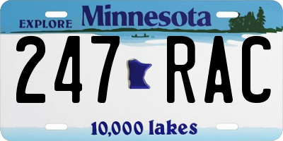 MN license plate 247RAC