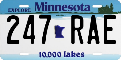 MN license plate 247RAE