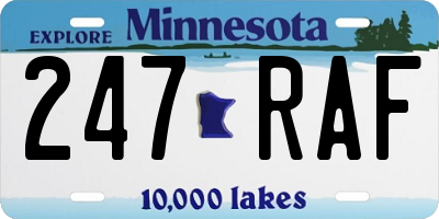 MN license plate 247RAF