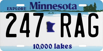 MN license plate 247RAG