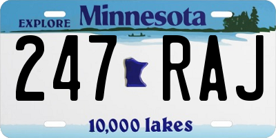 MN license plate 247RAJ