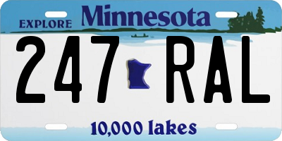 MN license plate 247RAL