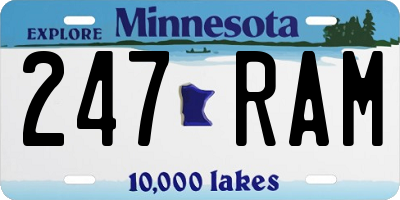 MN license plate 247RAM