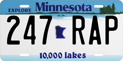 MN license plate 247RAP