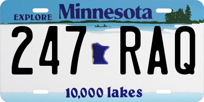MN license plate 247RAQ