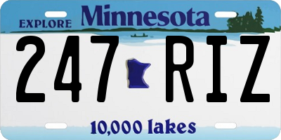 MN license plate 247RIZ