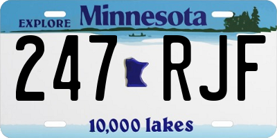 MN license plate 247RJF