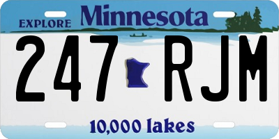 MN license plate 247RJM
