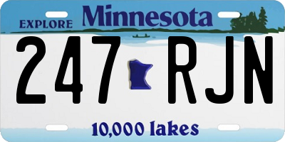 MN license plate 247RJN