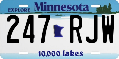 MN license plate 247RJW