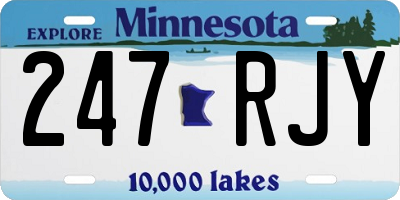 MN license plate 247RJY