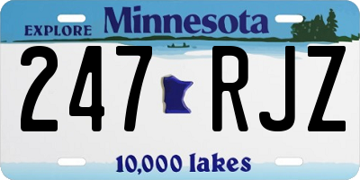 MN license plate 247RJZ