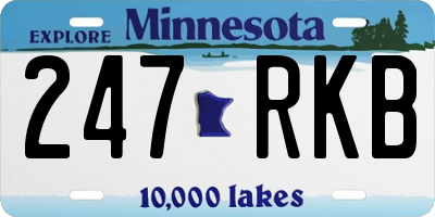 MN license plate 247RKB