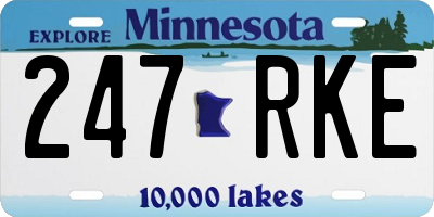 MN license plate 247RKE