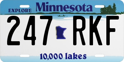 MN license plate 247RKF