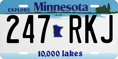 MN license plate 247RKJ