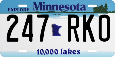 MN license plate 247RKO