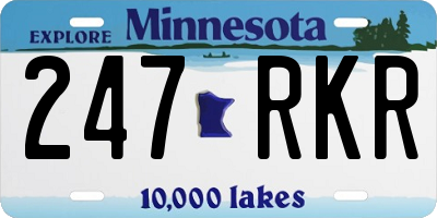 MN license plate 247RKR