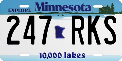 MN license plate 247RKS