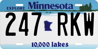 MN license plate 247RKW