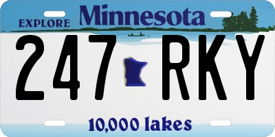 MN license plate 247RKY