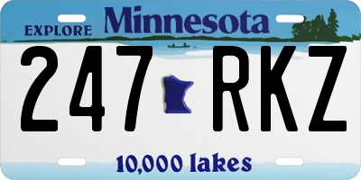 MN license plate 247RKZ