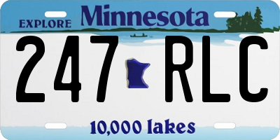 MN license plate 247RLC