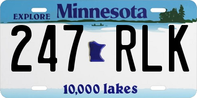 MN license plate 247RLK