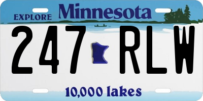 MN license plate 247RLW