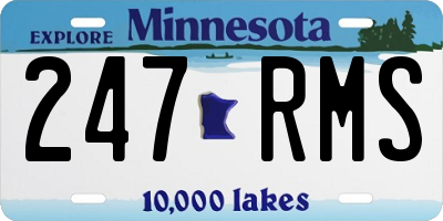MN license plate 247RMS