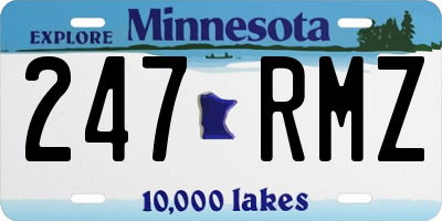 MN license plate 247RMZ