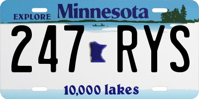 MN license plate 247RYS