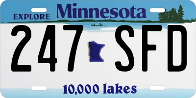 MN license plate 247SFD