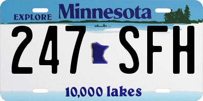MN license plate 247SFH