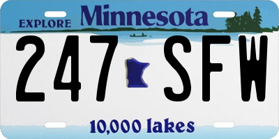 MN license plate 247SFW
