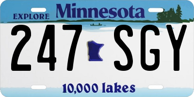 MN license plate 247SGY