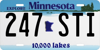 MN license plate 247STI