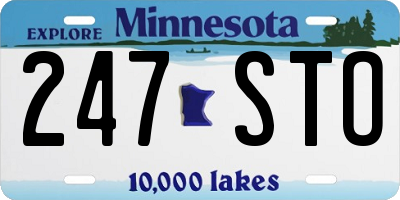 MN license plate 247STO