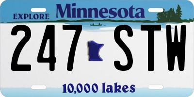 MN license plate 247STW