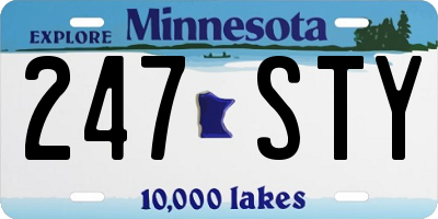 MN license plate 247STY