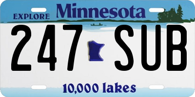 MN license plate 247SUB